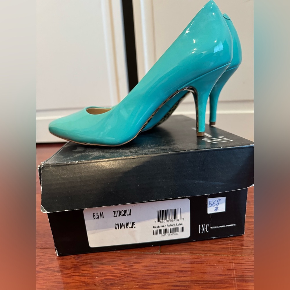 INC Shoes, Size 6.5, Cyan Blue (Aqua)